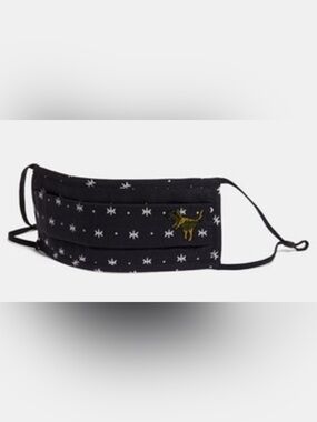 Coach Black Star-Pattern Face Mask with Yellow Wild Rexy Embroidery
